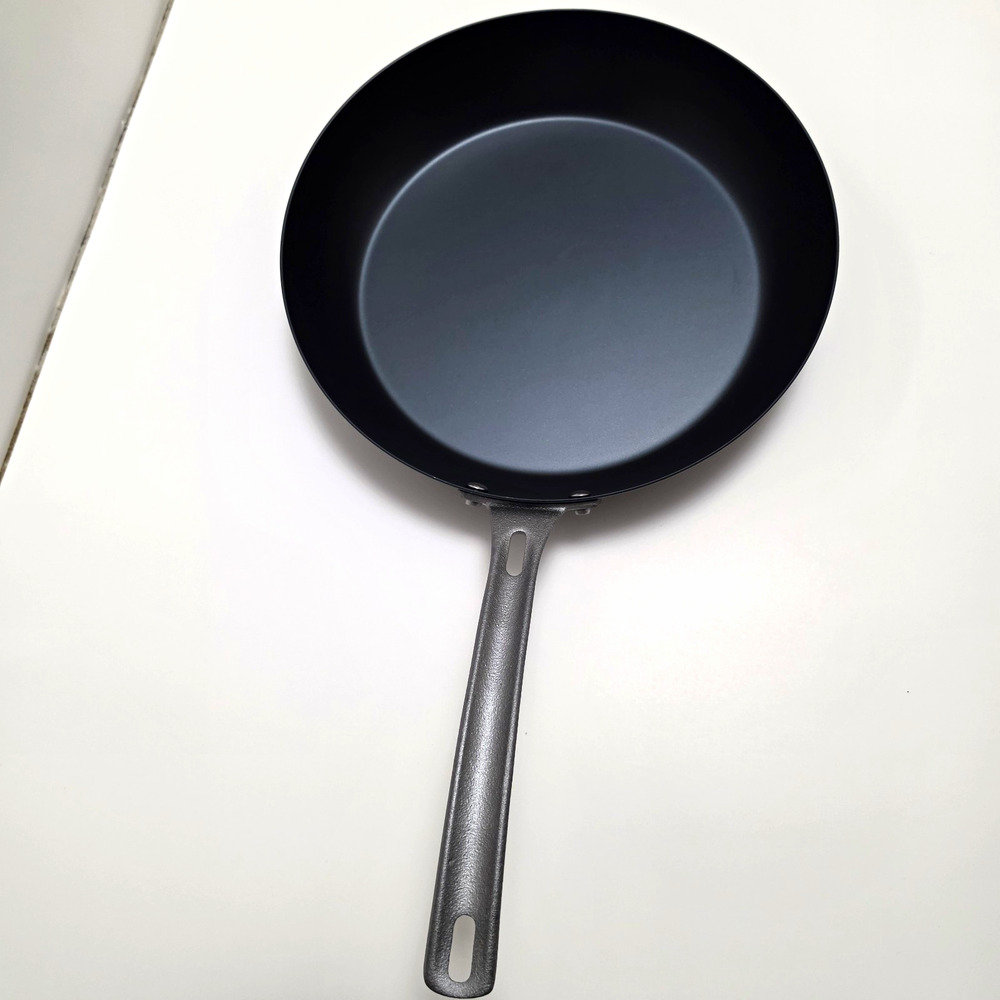 12in Carbon Steel Non-Stick Frying Pan Skillet Long Handle 400F